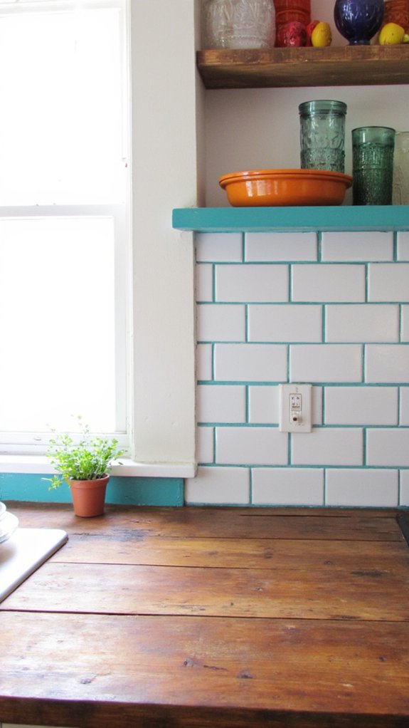 bold grout enhances subway tiles