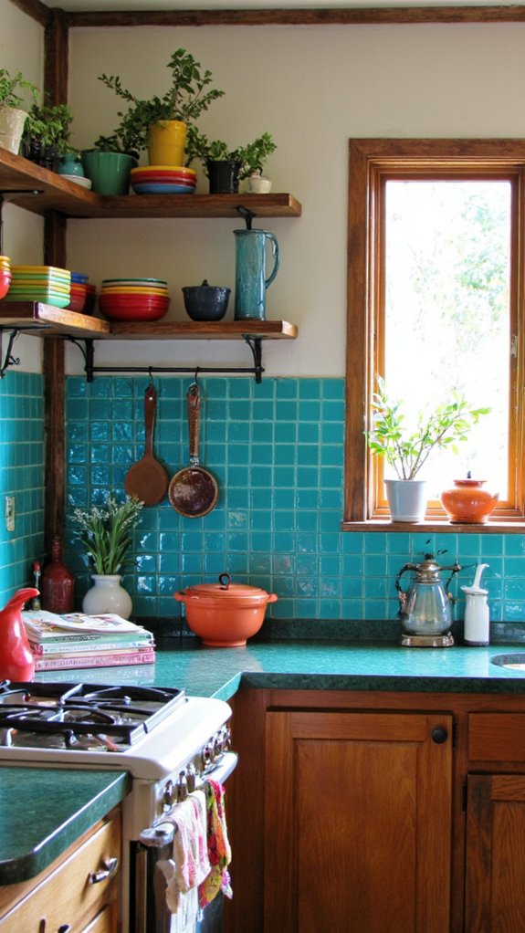 bold vibrant glass backsplashes