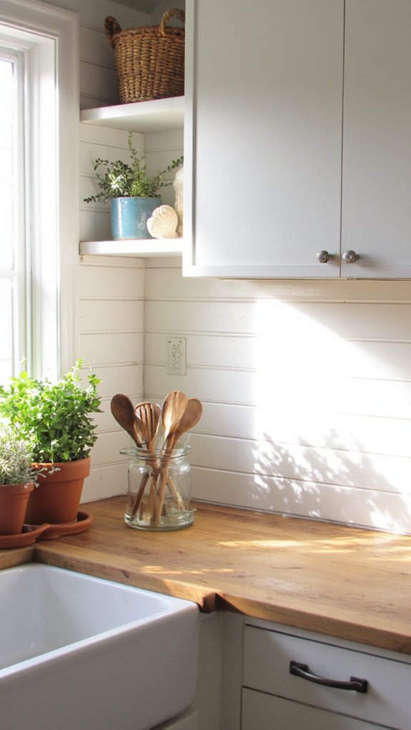 bright coastal kitchen aesthetic