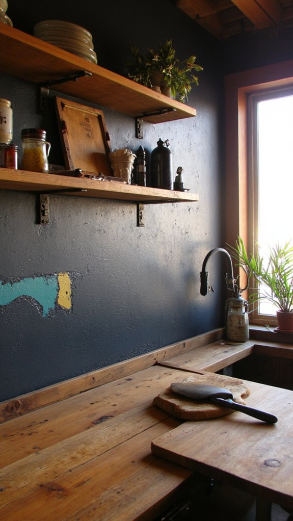 budget friendly rustic backsplash option