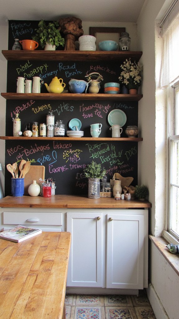 chalkboard paint kitchen backsplash