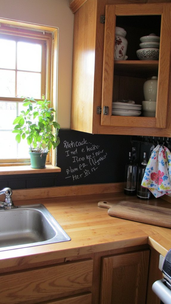 chalkboard paint kitchen backsplash