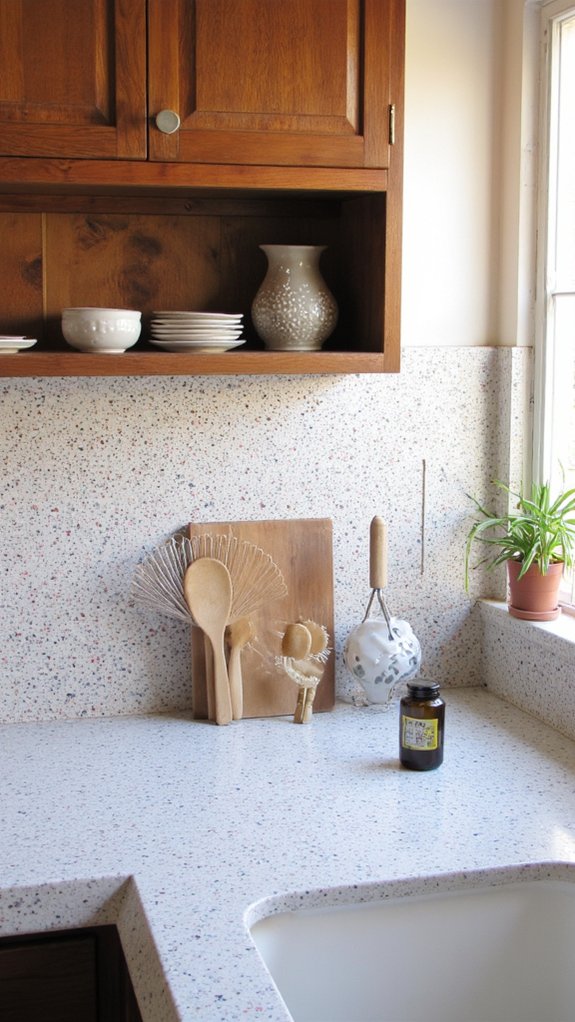 chic monochromatic terrazzo design