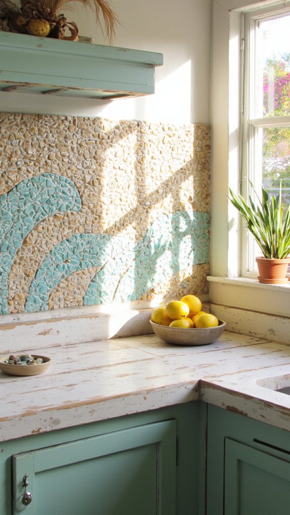 coastal mosaic kitchen designs