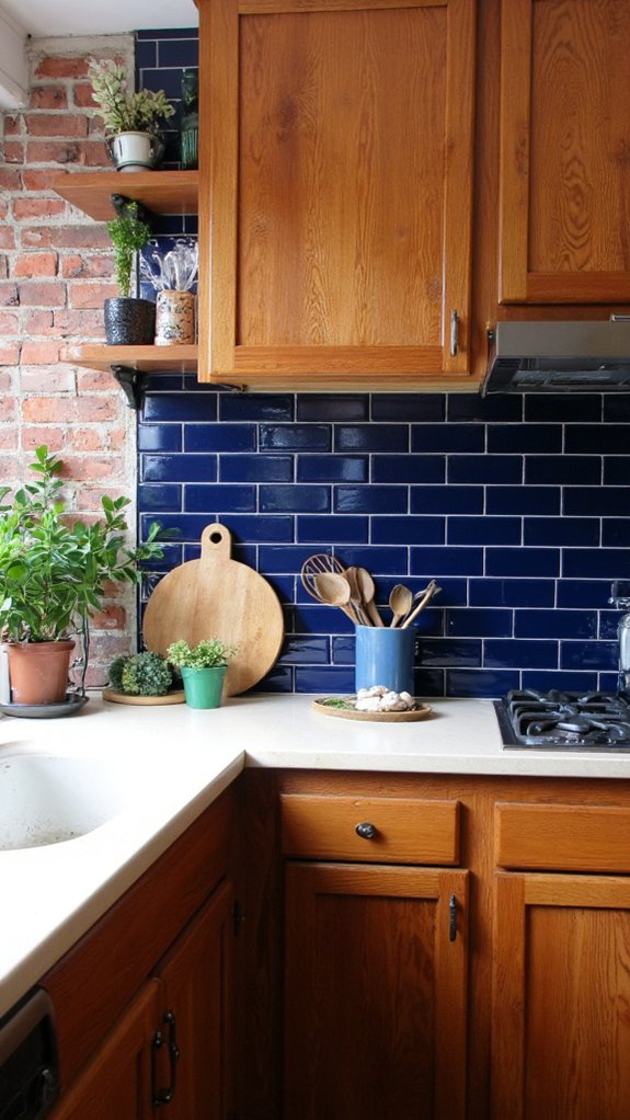 cohesive cabinetry and backsplash