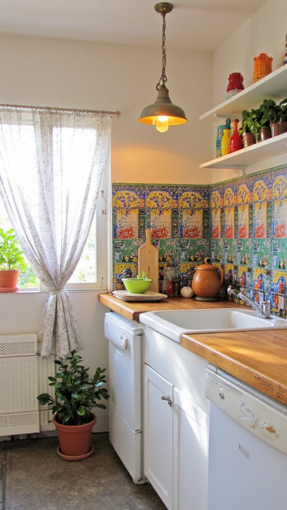 colorful tiles enhance kitchens