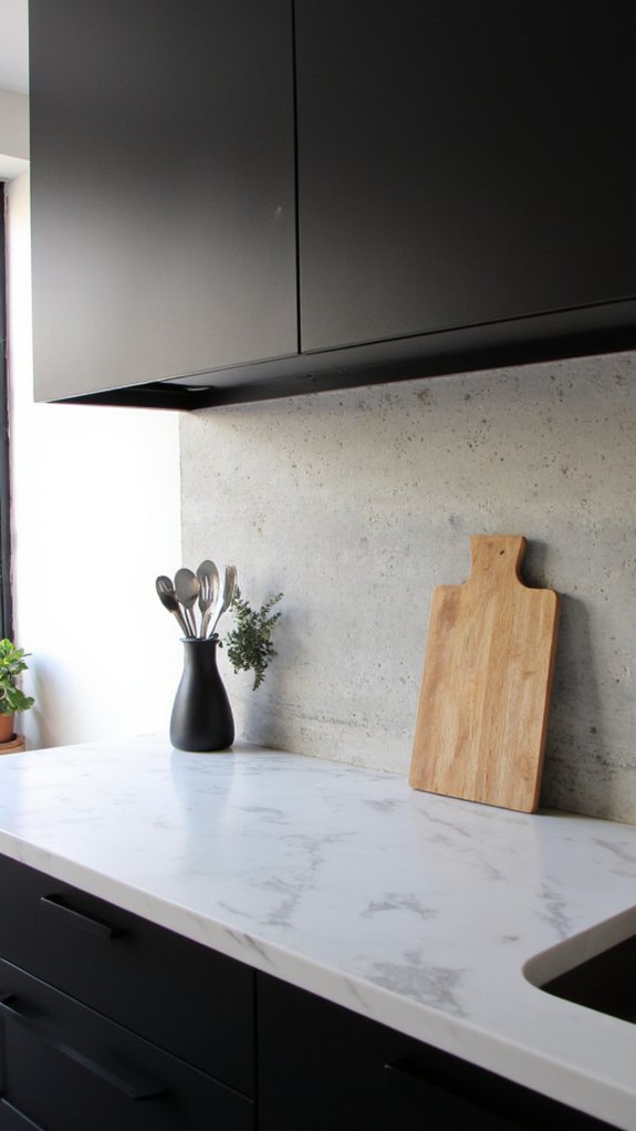 concrete enhances minimalist kitchens