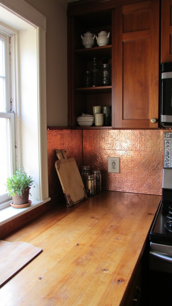 copper backsplash finish selection