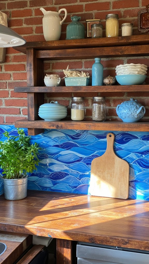 cozy blue and wood combination