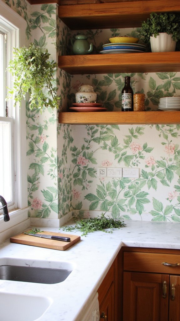 creative kitchen wallpaper backsplashes