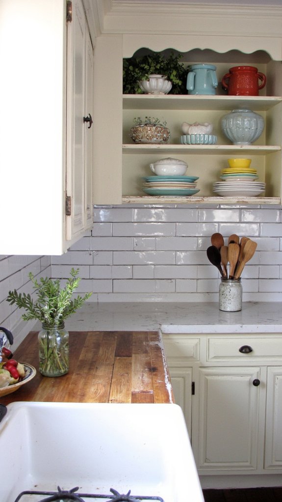 dark grout enhances farmhouse charm