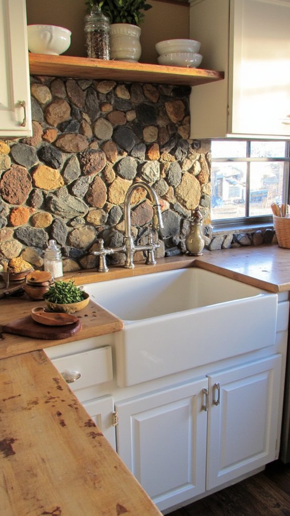 diy stone backsplash installation