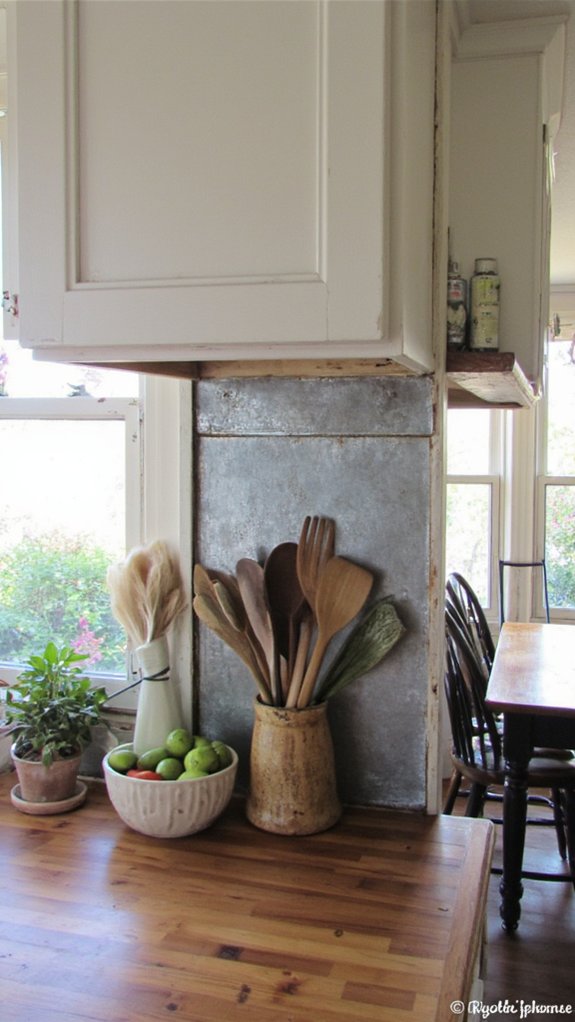 durable rustic metal backsplash