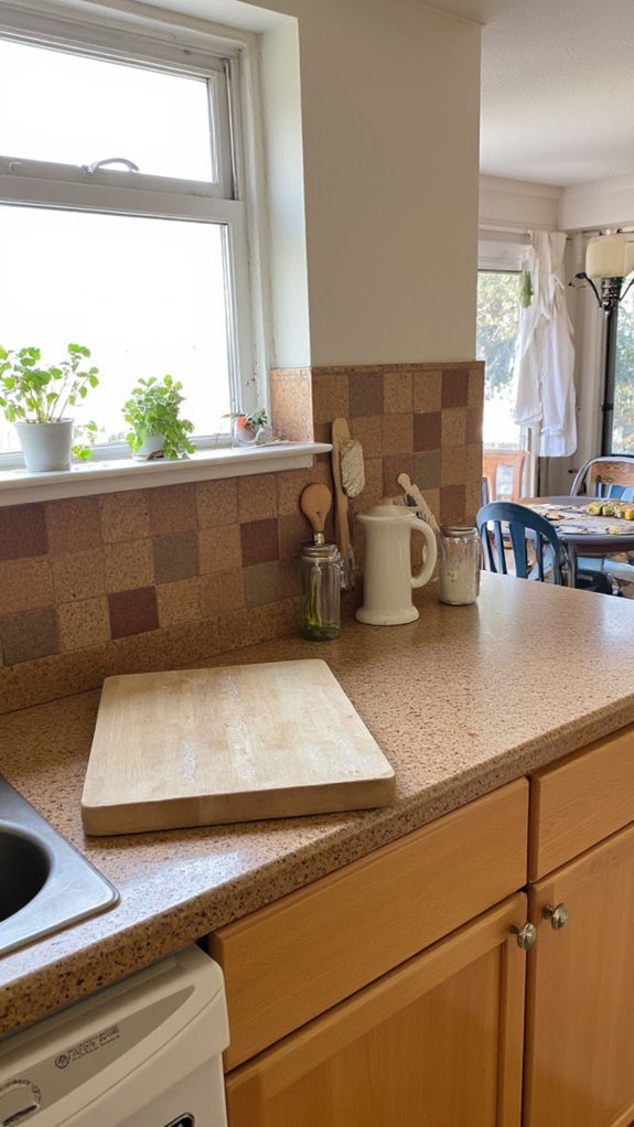 eco friendly cork backsplash installation