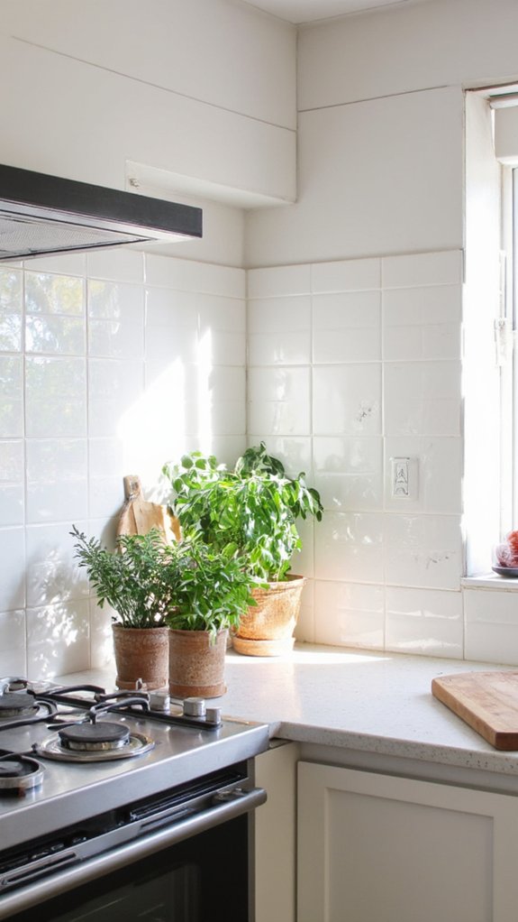 elegant glossy white tiles