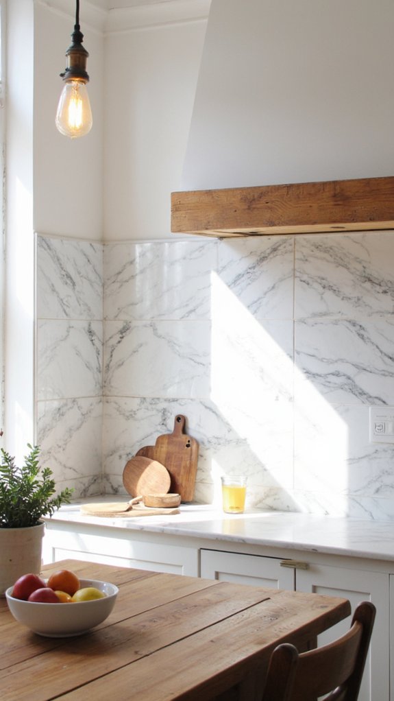 elegant marble kitchen backsplash