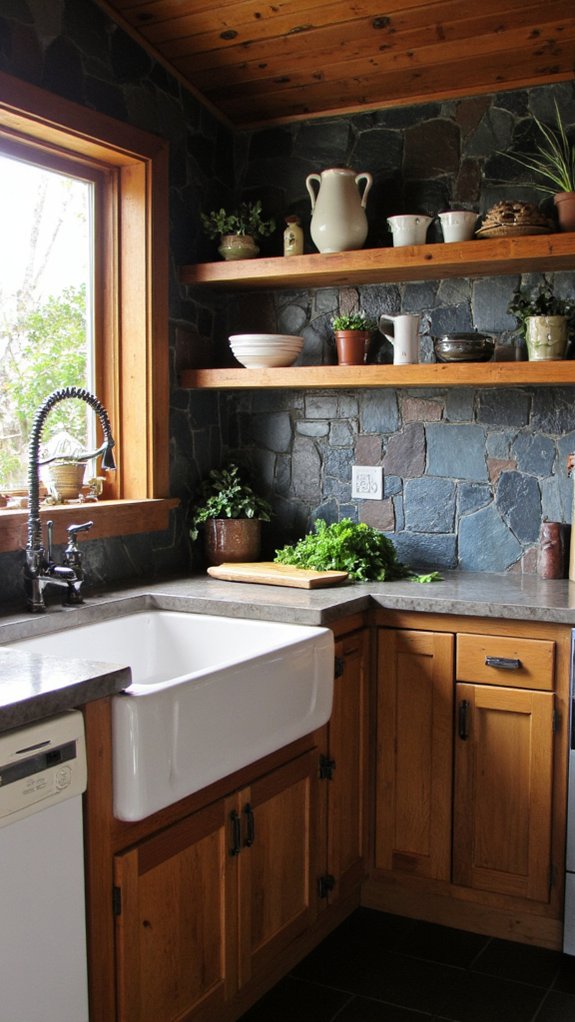 elegant rugged slate backsplashes