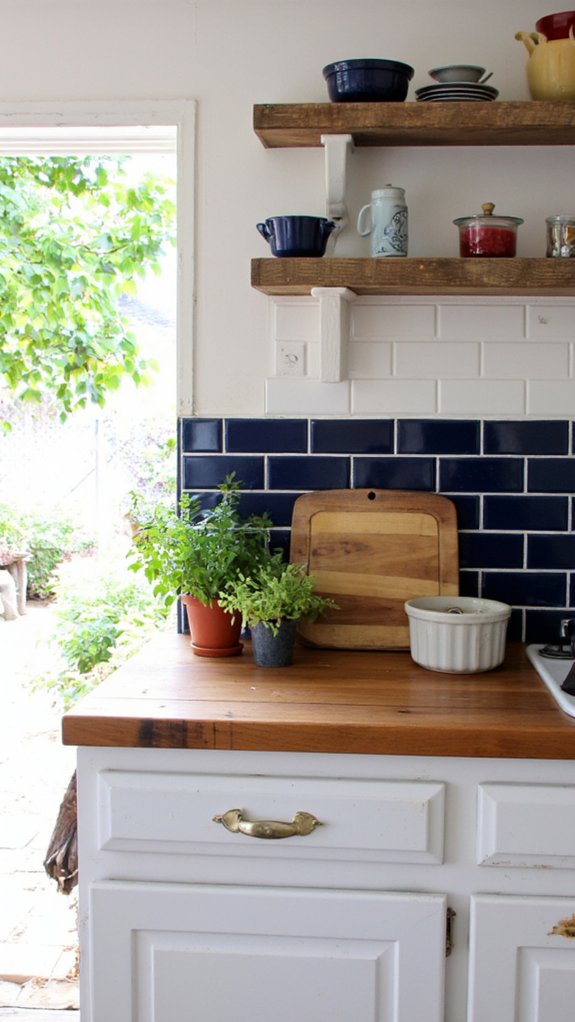 elegant two tone kitchen backsplash