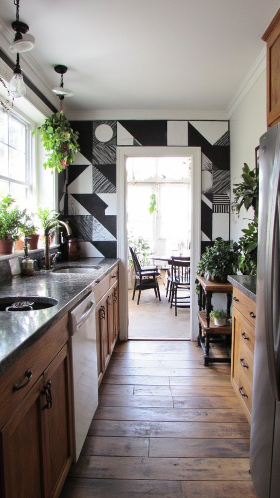 geometric backsplash enhances kitchens
