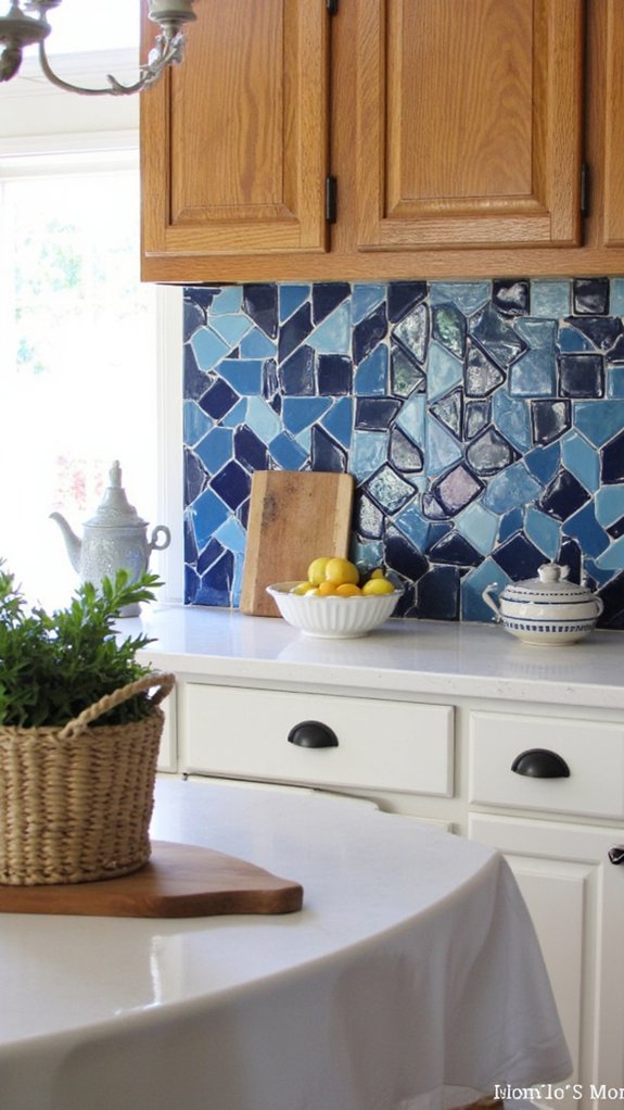geometric blue tile patterns