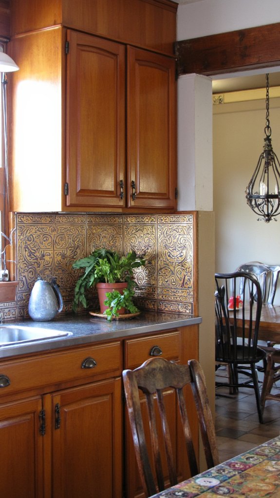 glamorous metallic patterned tiles