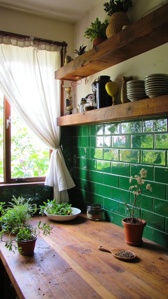 green enhances kitchen tranquility