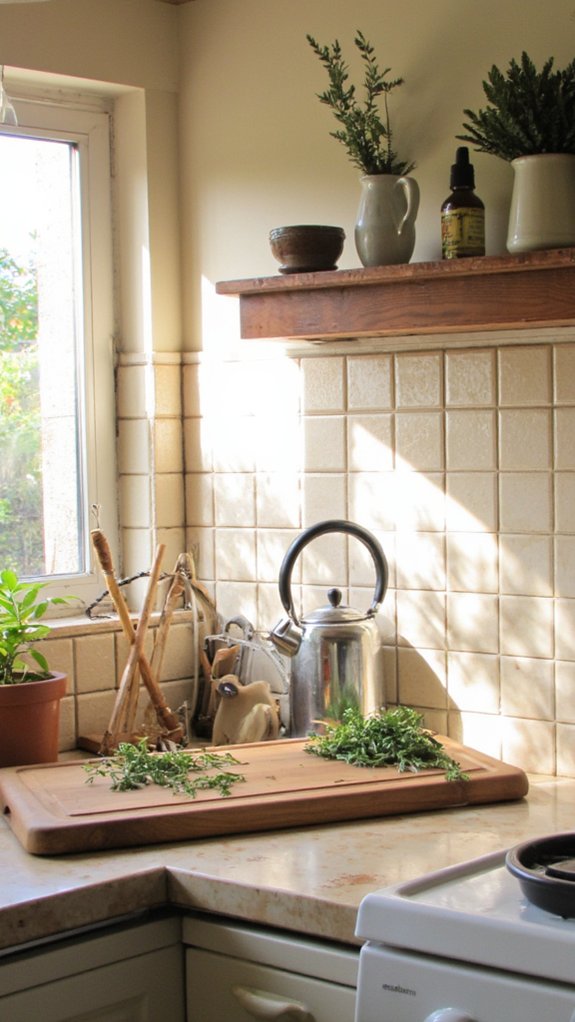 grout color enhances backsplash