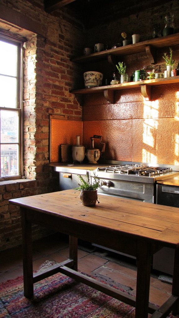 hand hammered copper backsplash charm