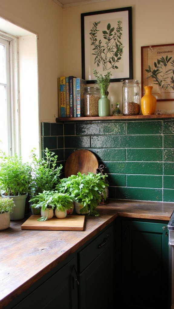 harmonious green kitchen design