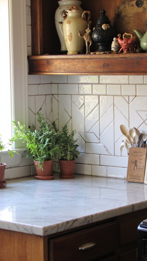 herringbone tiles enhance kitchens