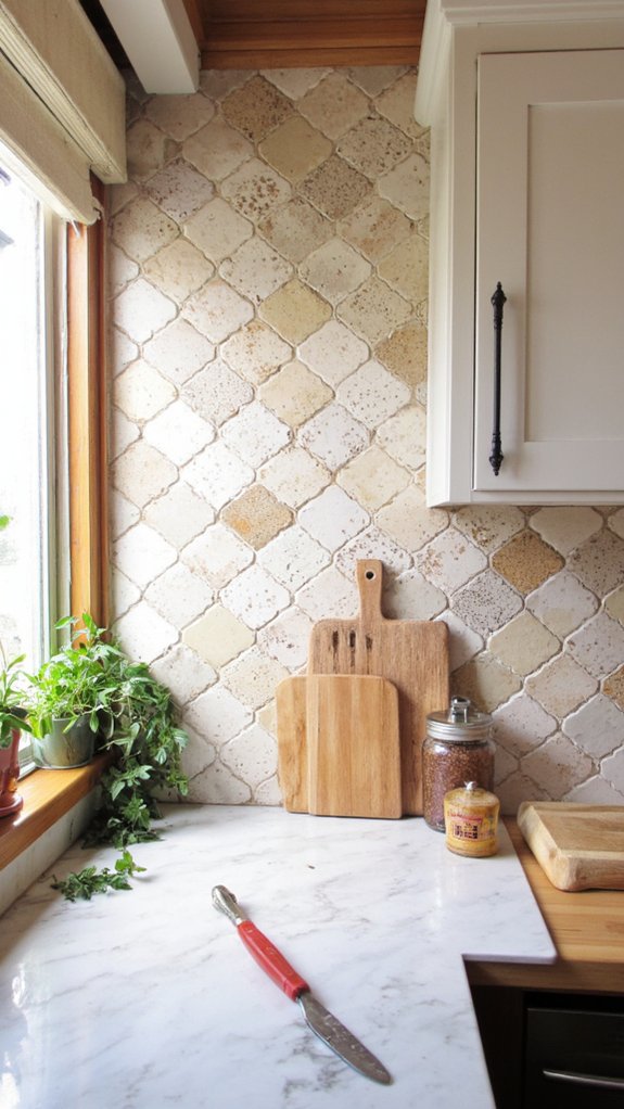 herringbone wall adds character