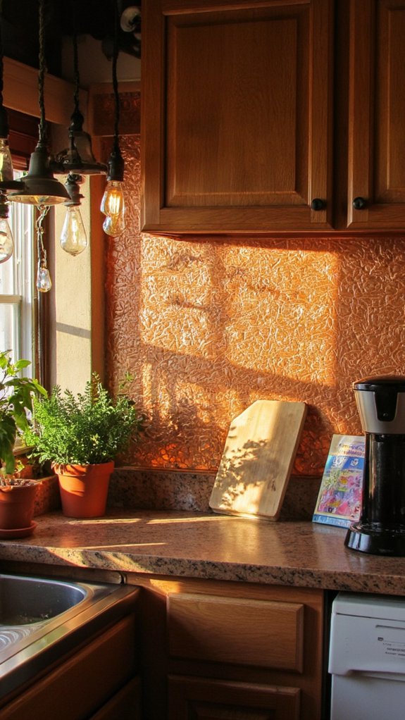 illuminate copper backsplash elegantly