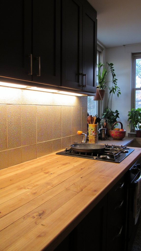 illuminated modern kitchen backsplashes