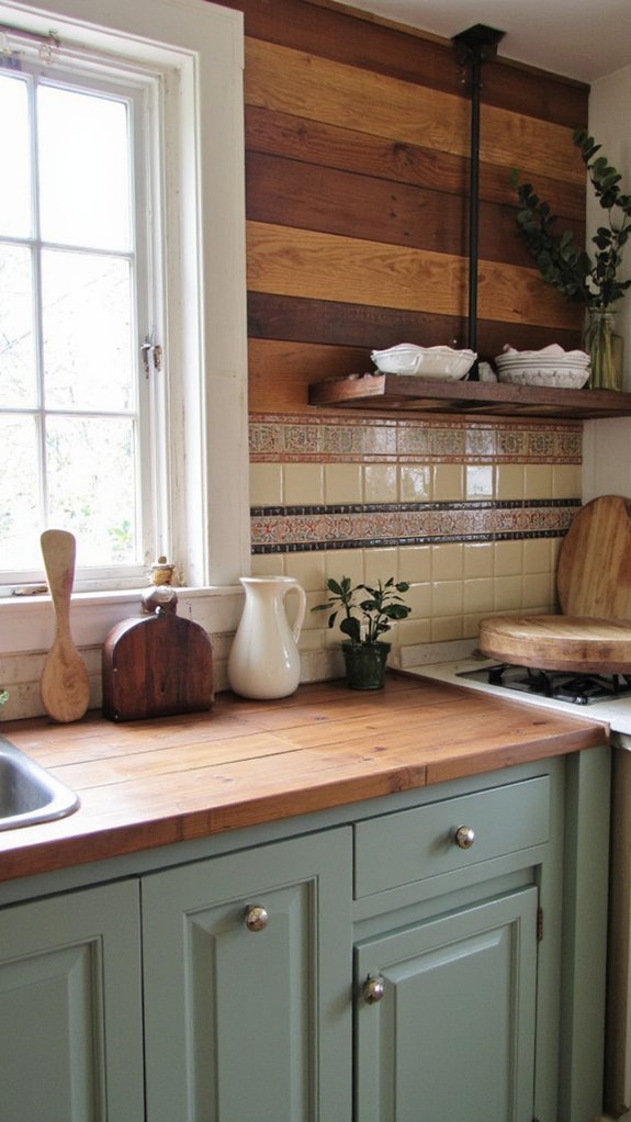 layered backsplash material combinations