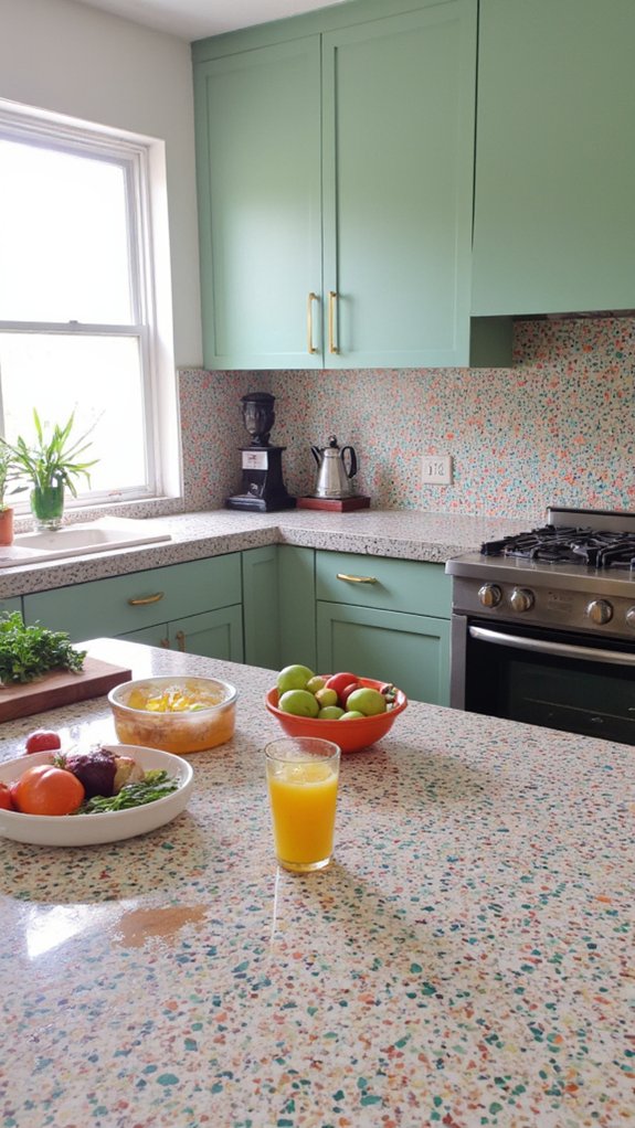 maintain terrazzo backsplash shine