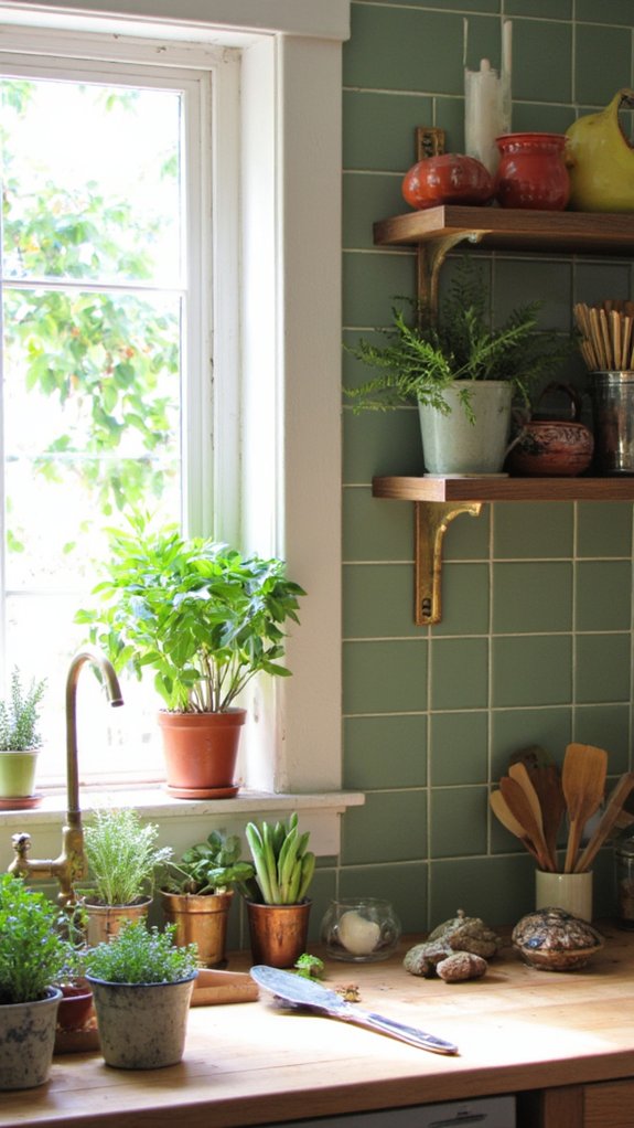 metallic accents enhance backsplash