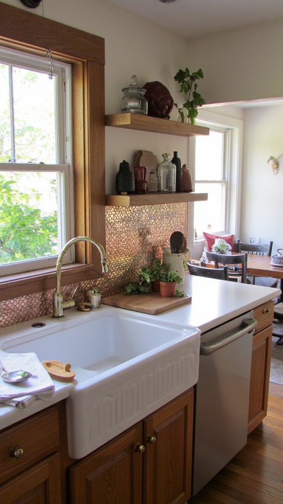 metallic accents enhance farmhouse