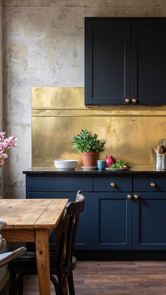 metallic kitchen accents glamour