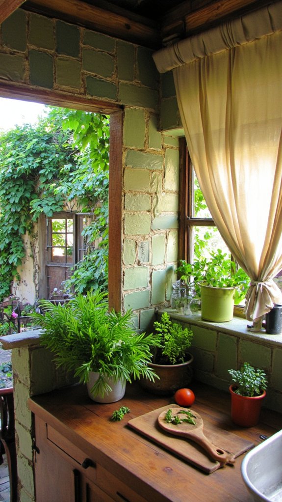 nature inspired green backsplashes