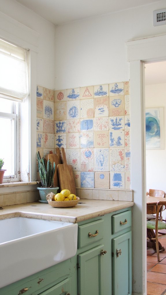 nautical themed printed ceramic tiles