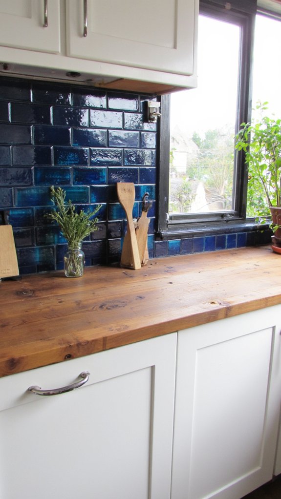 navy blue glass tiles