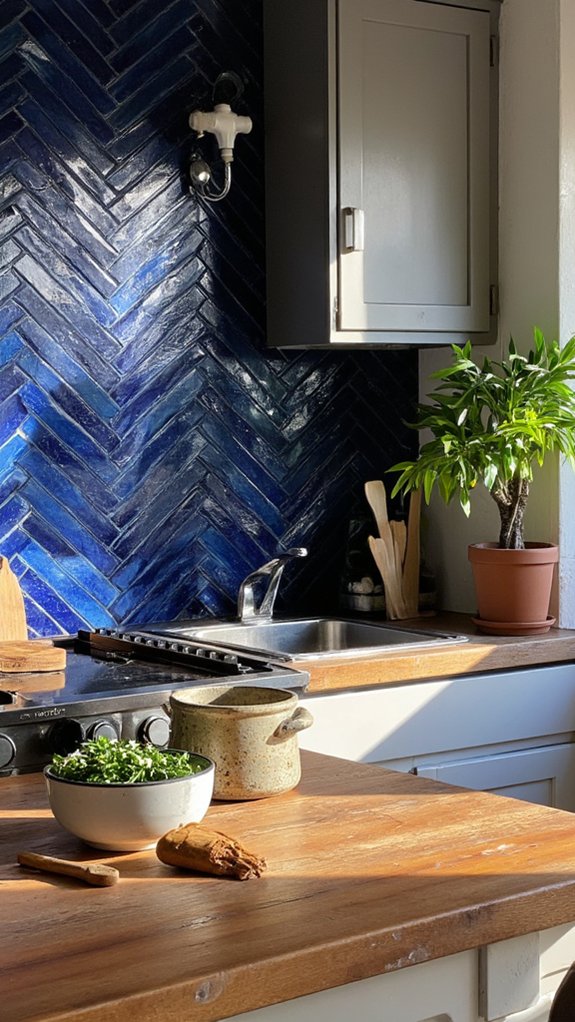 navy blue kitchen sophistication