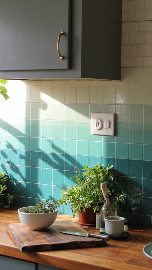 ombre gradient backsplash designs