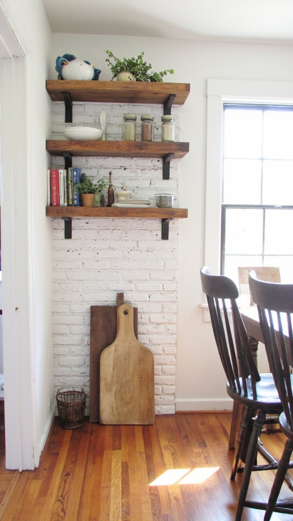 open shelving enhances functionality