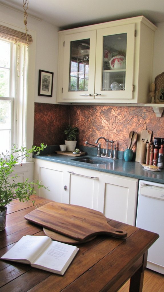 painted copper backsplash creativity