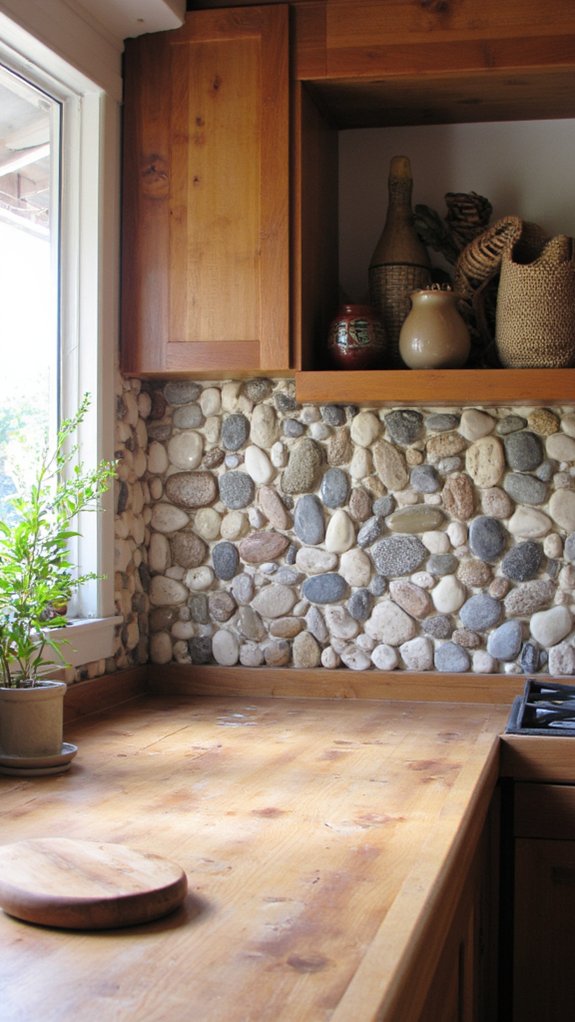 pebble accents for kitchens