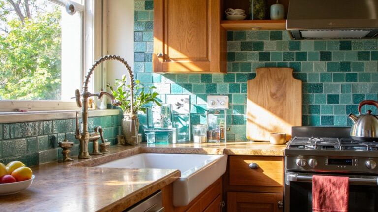 reflective glass backsplash ideas