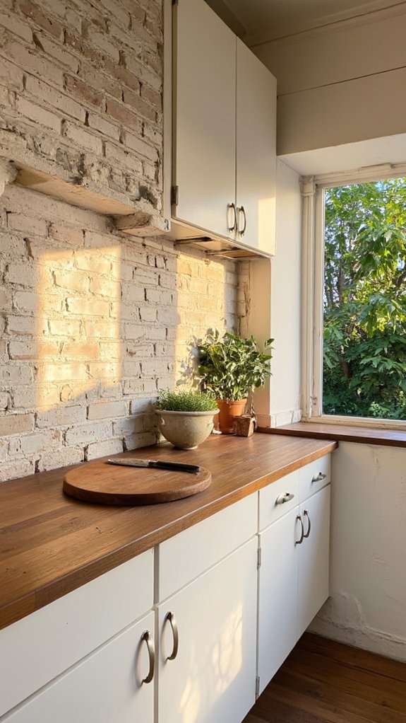 rustic charm with textured backsplash