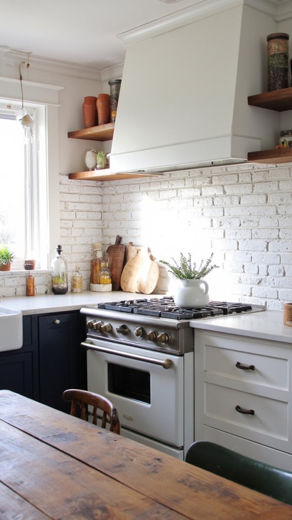 rustic chic whitewashed brick