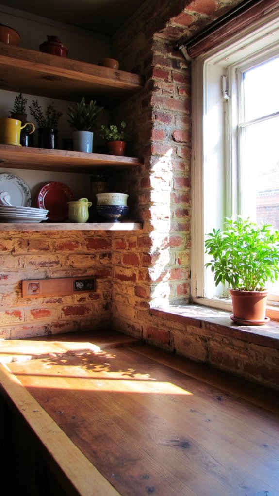 rustic exposed brick charm